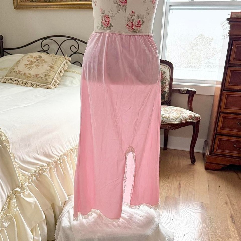 pink slip skirt 70s vintage pink slip skirtβ